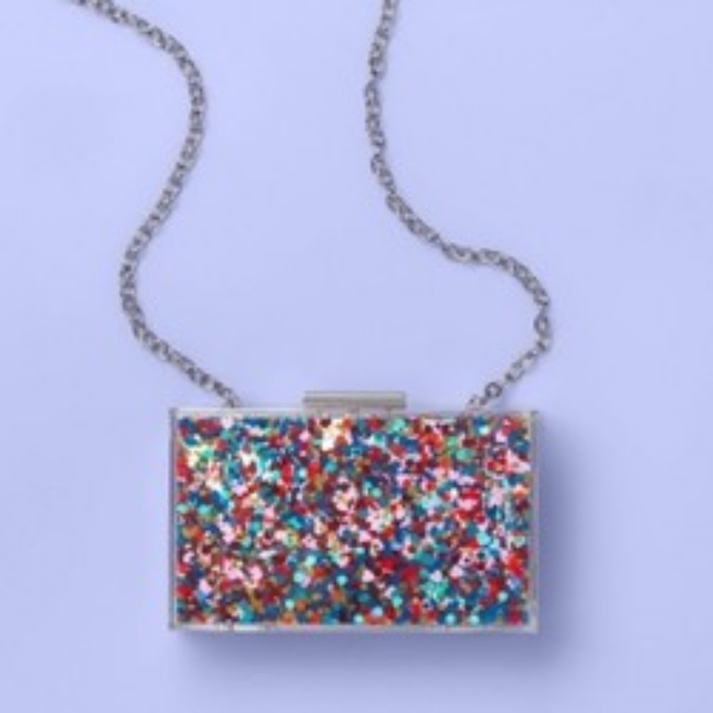 Girls Confetti acrylic purse, more than magic